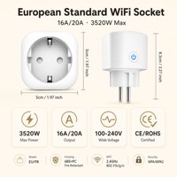 Prise intelligente EU UK US, commande vocale, mesure de la consommation d'énergie, compteur WiFi, mini prise intelligente compatible avec Alexa Google Home
