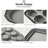 Moule à gâteau en silicone à 12 cavités, moule en silicone pliable pour gâteaux individuels