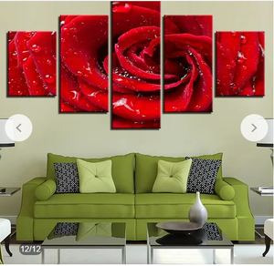 Wall Art Home Decor HD <span class=keywords><strong>Poster</strong></span> 5 pezzi 4 gtrouterimmagini modulari flow4gcanvas Painting Frame stampe Colorful Rose Restaurant - Product Image 2
