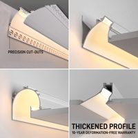 Profilé LED en aluminium sans cadre pour cloison sèche, encastrable pour plafond courbé, canal de rétroéclairage indirect mural, boîtier d'éclairage linéaire
