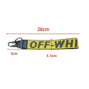 Off Keychain dây buộc cá nhân thêu vành đai dây đeo cổ tay điện thoại Wristlet vải Mặt dây chuyền keychainsfashion jean phụ kiện - Product Image 5