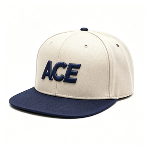 Custom 3D Embroidery ACE Snapback Cap Flat Brim 6 Panel Hip Hop Baseball Caps Wholesale Two Tone Unisex Fashion Canvas Four - Product Image 5
