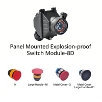 Module de commande à bouton-poussoir antidéflagrant YXFB CH0801-P4 IP66 à montage sur panneau, interrupteur antidéflagrant IIC T6 -40°C~+60°C pour applications industrielles