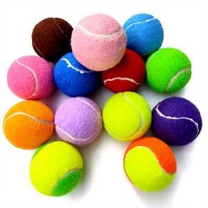 Pelotas de tenis coloridas Mingyi Brothers para perros y niños, 12 piezas, pelota de juguete de fibra química con opción de impresión de logotipo - Product Image 1