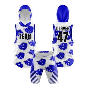 Ensembles d'uniformes de football américain 7v7 personnalisés en gros, équipement de flag football 7on7, maillot de compression, sweat à capuche sans manches, uniformes 7v7 - Product Image 1