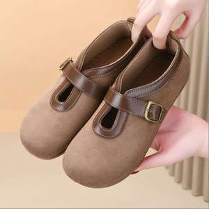 Nouvelles chaussures plates rétro pour femmes à bout fermé, plateforme extra <span class=keywords><strong>large</strong></span>, <span class=keywords><strong>grande</strong></span> <span class=keywords><strong>taille</strong></span>, douces et respirantes - Product Image 3