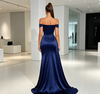 Robe de soirée asymétrique pour femme, style européen populaire, sans bretelles, couleur unie, taille empire, longueur cheville, sexy, à volants, ajustée