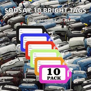 Sodsay Paquete de 10 Etiquetas de Equipaje y de Identificación de PVC Suave de Lujo para Niños, Accesorios Imprescindibles para Bolsas de Viaje - Product Image 2