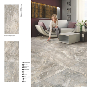 Azulejos de Porcelana con Aspecto de Mármol Brecia Ivory, 60x120cm, Brillantes, para Pisos y Paredes, para Proyectos de Interiores en Etiopía - Product Image 3