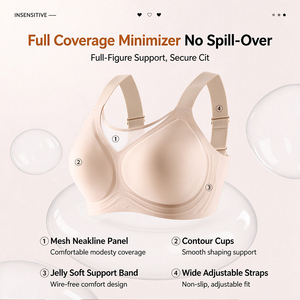 Soutien-gorge sans fil grande taille pour femme, sans couture, bonnets profonds, push-up, confortable, lingerie féminine, vente en gros OEM - Product Image 2