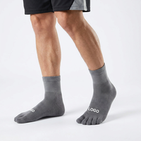 Chaussettes de sport ultra douces à logo personnalisé, mi-mollet, respirantes, séchage rapide, 5 orteils, pour la gym, l'entraînement et les cours de fitness