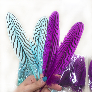 Aqua Color <span class=keywords><strong>Nando</strong></span> pluma púrpura avestruz plumas turquesa cóctel pluma Gallo cola ajuste para carnaval ala Decoración - Product Image 3