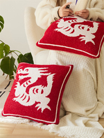 SXL – taie d'oreiller tricotée 100% Polyester, décoration douce pour Festival du nouvel an, housse de coussin pour la maison