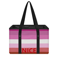 Panier de courses pliable personnalisé, thème Fierté LGBT Arc-en-ciel, pour collection de souvenirs et courses domestiques