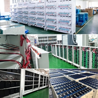 Batterie LiFePO4 hors réseau 5kWh 10kWh 20kWh 51.2V 100Ah 200Ah 400Ah Système de stockage d'énergie domestique BMS CE