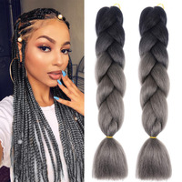 Échantillon gratuit 24 pouces 82 pouces Extension de cheveux de tresses jumbo au crochet Cheveux de tressage extra longs synthétiques ombrés Cheveux de tressage faciles