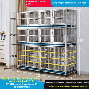 Petfit thép không gỉ tùy chỉnh kích thước nhiều lớp Pet nội trú lồng nút đóng cửa cho chăn nuôi chải chuốt Salon động vật bệnh viện - Product Image 4