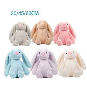 30CM Cute Long Ear Kawaii Pink Blue Rabbit Doll Soft Toy Plush Easter Bunny Rabbit Toys