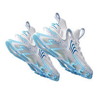 Chaussures de Sport Montantes Homme, Tendance et Respirantes, à Lacets, en Maille Tricotée, avec Lame et Coussin d'Air