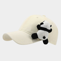 Gorra de béisbol de alta calidad de 6 paneles para mujer, gorra de béisbol con diseño de panda de juguete