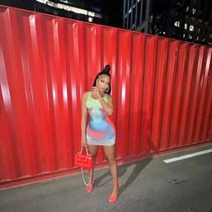 Vestido de moda para mujer, minivestidos blancos para niñas, vestidos informales de algodón con estampado de letras sin mangas para mujer, vestidos ajustados cortos de <span class=keywords><strong>verano</strong></span> informales - Product Image 5