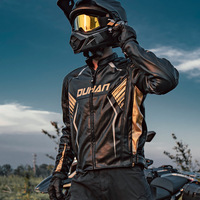 Blouson de moto pour homme DUHAN, imperméable, coupe-vent, avec protections CE, veste de course moto avec bandes réfléchissantes pour la sécurité
