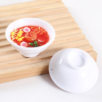 Gantungan Kunci Makanan Jepang Buatan Tangan Kreatif, Liontin Tas Mangkuk Putih dengan Mie Laut, Ramen Buatan Tiruan, Pesona Resin DIY