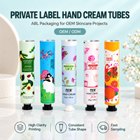 Tubes cosmétiques personnalisés, emballages vides pour crème pour les mains, tubes à presser, impression UV, étiquette privée, diamètre 12,7-35 mm