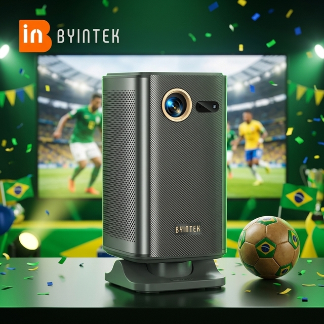 For UFO P70X Mini Wireless 3D Interactive Projector with Built-in Battery Android 9 4K Support HIFI Stereo Speakers