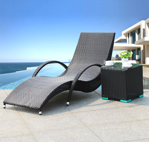 Qualité garantie en plein air meubles en rotin piscine piscine chaise longue <span class=keywords><strong>de</strong></span> <span class=keywords><strong>plage</strong></span> avec roues en osier <span class=keywords><strong>lit</strong></span> - Product Image 1