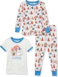 Pyjama pour garçons, coupe ajustée, manches longues, doux, 100% coton, imprimé lettres - Product Image 6