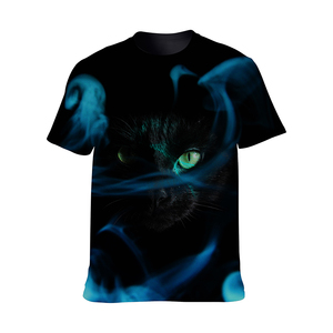 تي شيرت هيب هوب بأكمام قصيرة وتصميم ثلاثي الأبعاد مطبوع بشعار مخصص بالجملة، مصنوع من البوليستر 100٪ بتصميم حيوانات الأسد والنمر - Product Image 4