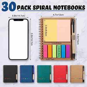 Promotional Eco Friendly Kraft Paper Notebook Recycle Pen A6 Spiral Notebooks Custom With Sticky Note - Product Image 2