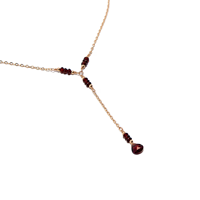 Zooying minuscule pierre précieuse délicate grenat pierre naturelle collier goutte de larme minuscule bijoux janvier pierre de naissance Y collier