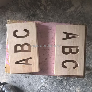 Planche en érable épaisse gravée et découpée, jouet éducatif préscolaire, blocs de lettres en bois pour filles et garçons de 3, <span class=keywords><strong>4</strong></span> et 5 ans - Product Image 3