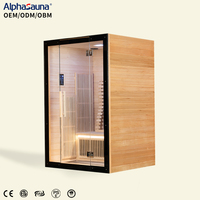 Sauna infrarouge commercial en bois pour 2 personnes, contrôleur de sauna portable, salle de vapeur