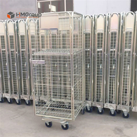 Chariot de manutention en acier galvanisé emboîtable pour supermarchés
