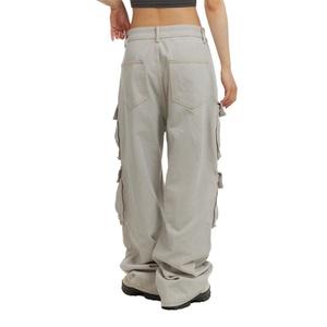 New Arrived Hip Hop Trend Multi-Pockets Casual Sport <b>Trousers</b> Loose <b>White</b> <b>Cargo</b> Pants for <b>Men</b> - Product Image 2