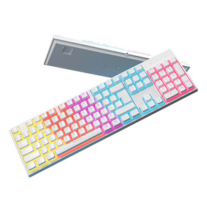 87/104 đôi da Pudding sữa Keycap Xanh/Đỏ máy tính xách tay chơi game Bàn phím có dây màu xanh công tắc 87/104 Bàn Phím Cơ Màu Đỏ - Product Image 5
