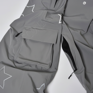 กางเกงทรงหลวมสำหรับผู้ชายแนวสตรีทฮิปฮอป, กางเกงเอวยางยืดกันน้ำสีพื้นบางแนวสตรีทฮิปฮอปฮิปสเตอร์ - Product Image 1