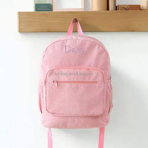 <span class=keywords><strong>Sac</strong></span> <span class=keywords><strong>à</strong></span> <span class=keywords><strong>dos</strong></span> en velours côtelé personnalisé brodé sur mesure pour étudiants, idéal pour l'école et l'usage quotidien (vente en gros) - Product Image 3