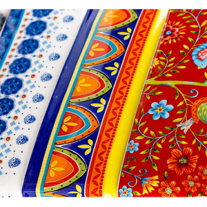 Contenitore per Burro in Ceramica Dipinto a Mano Stile Americano, Vassoio per Dim Sum, Stoviglie Rettangolari Ecologiche, Design Multicolore - Product Image 6