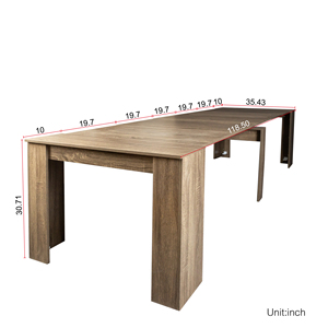 <span class=keywords><strong>Table</strong></span> <span class=keywords><strong>console</strong></span> multifonctionnelle extensible en bois moderne et portable pour salle <span class=keywords><strong>à</strong></span> <span class=keywords><strong>manger</strong></span>, hôtel, atelier - Product Image 6