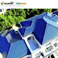 Carrelage solaire double verre 30w panneau solaire tuiles de toit à énergie solaire pour la construction de toits