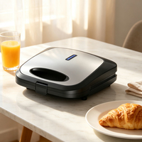 Machine à panini portable automatique en acier inoxydable pour griller le fromage, appareil de cuisine électrique pour la maison, grille-sandwich pour le petit-déjeuner
