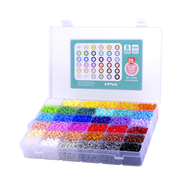 Kit De Perles à Repasser INSCRAFT – 28 000 Perles 2,6 Mm – 48 Couleurs – Avec Planches, Motifs Et Pincettes – Cadeau Enfant 6+