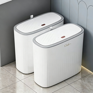 Современный прямоугольный настенный мусорный бак для кухни с нажимной крышкой, компактный пластиковый контейнер для отходов для использования в помещении/на улице, для домашних шкафов - Product Image 6