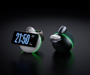 แท่นชาร์จไร้สายอเนกประสงค์ 3 in 1 สุดหรู พร้อมลำโพงบลูทูธ ไฟ RGB สำหรับ iPhone นาฬิกา ชาร์จเร็ว 25W ของขวัญสำหรับองค์กร - Product Image 6