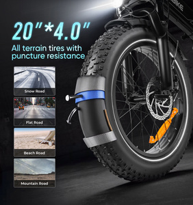 Entrepôt de l'UE 750W 48V 13Ah grande batterie cadre pliant en alliage d'aluminium à pédale assistée 7 vitesses graisse vélo de montagne électrique graisse - Product Image 4