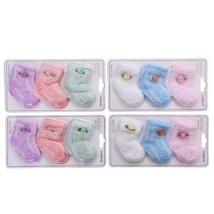 Chaussettes Bébé Respirantes et Anti-Transpiration, Nœud Papillon en Maille, Couleur Unie, pour Nouveau-né, Coffret Cadeau <span class=keywords><strong>3</strong></span>-en-1 - Product Image 4